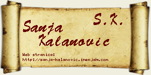 Sanja Kalanović vizit kartica